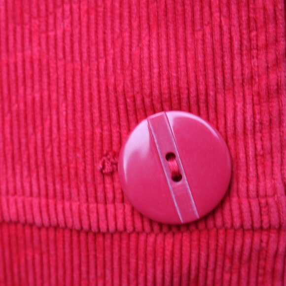 EUC Requirements Red Stretch Corduroy Round Collar Jacket Sz LARGE Box 7 - Picture 6 of 7